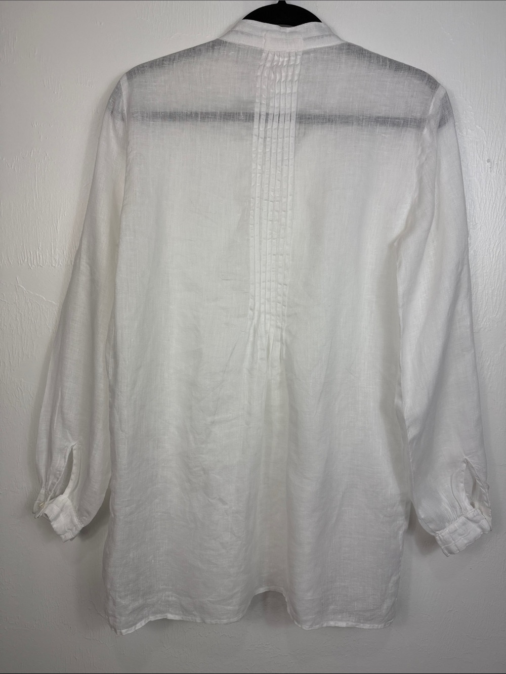 CP Shades White 100% Linen Pintuck Button Front Tunic Blouse USA Small - Picture 5 of 9